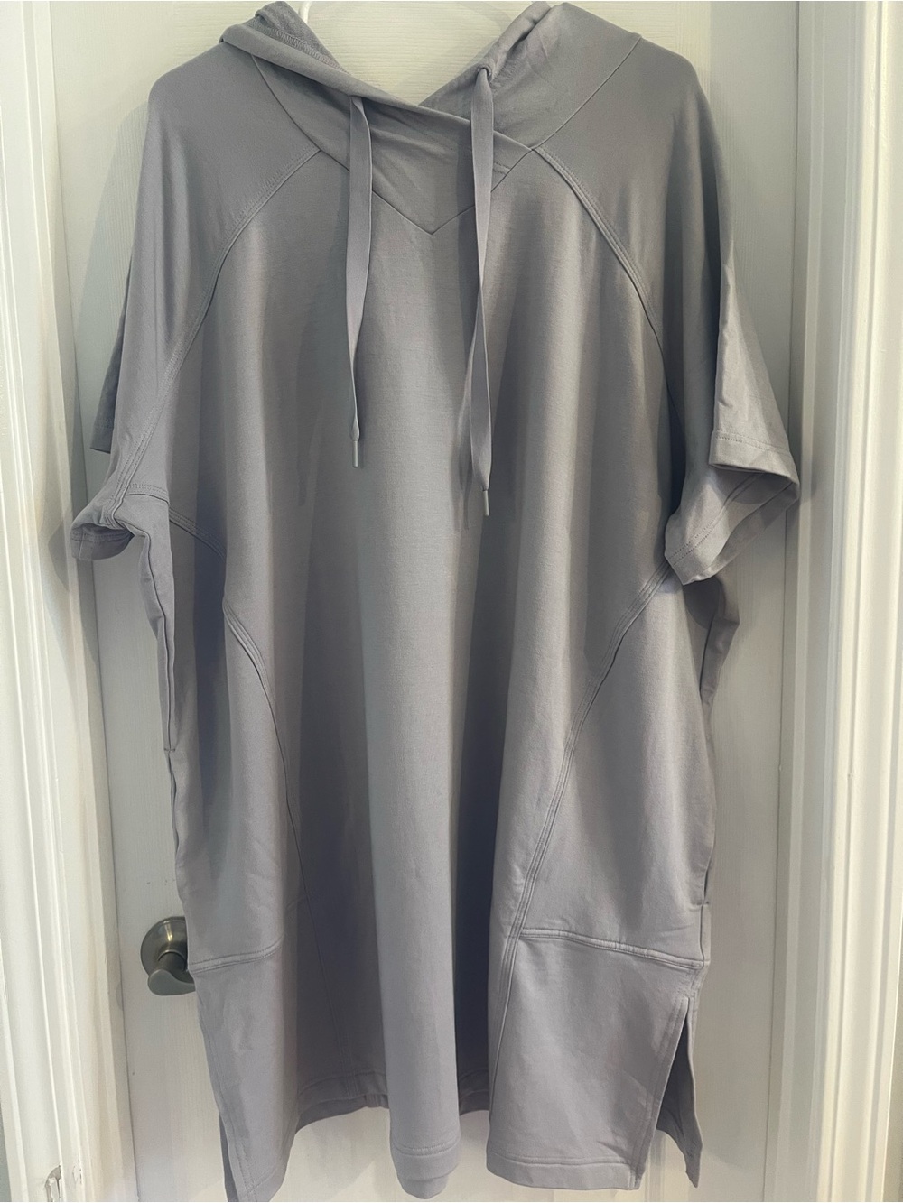 Athleta Light Gray Short-Sleeve Hooded Tunic